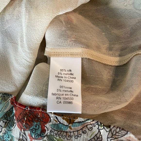 Nanette Lepore Beaded Neckline w/ Keyhole design & Silk & Metallic Fabric Size 2 - Picture 9 of 10